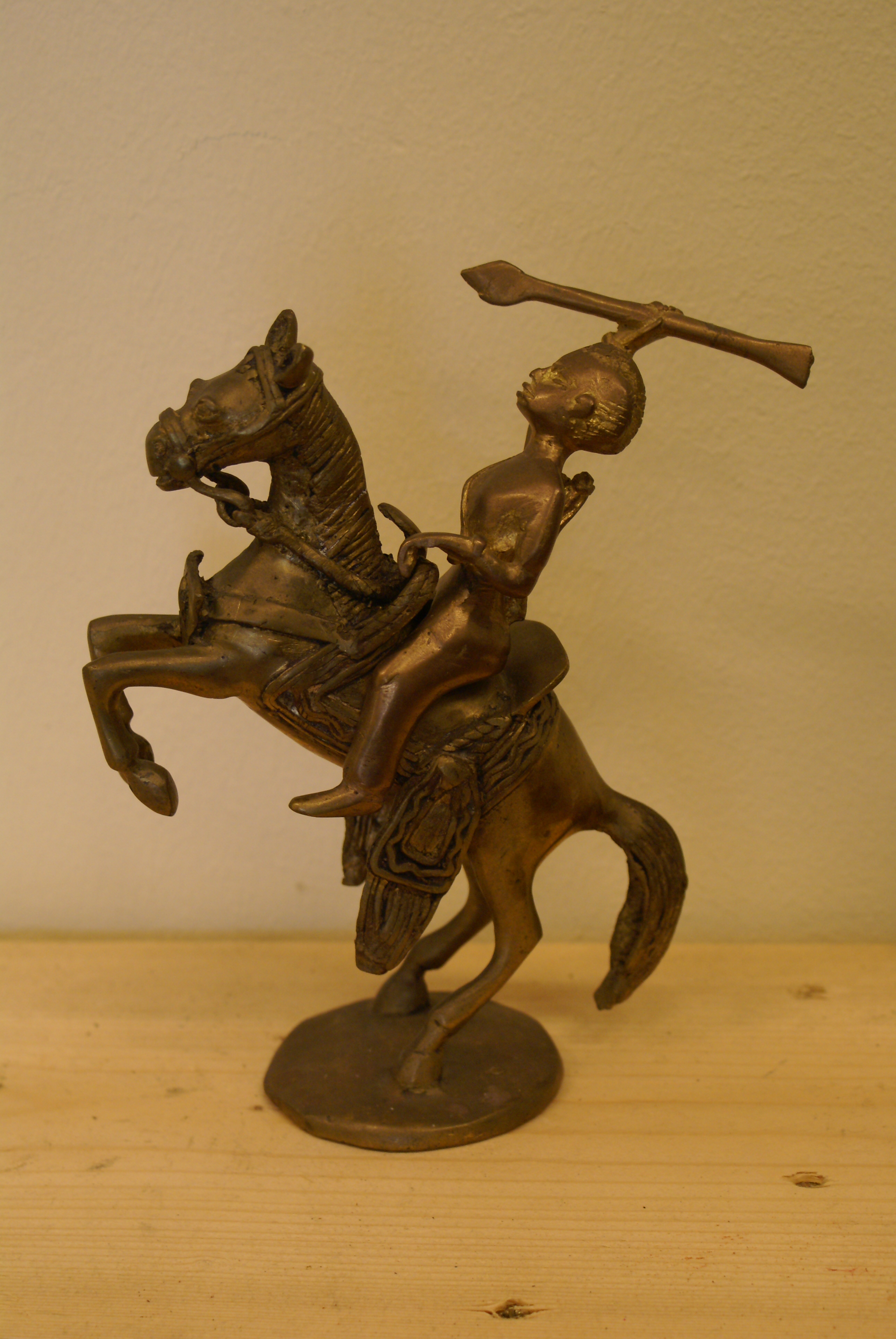 Bronzen beeld Ruiter op paard